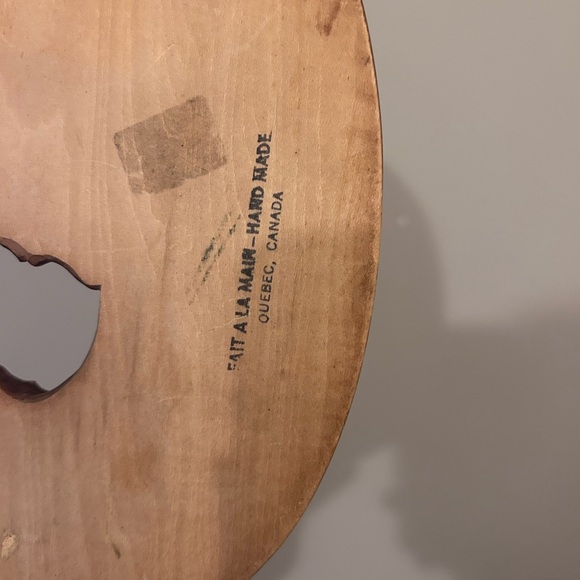 Vintage Fait a la Main Quebec Mother Child Handmade Wooden Plaque Albert Nadeau - Picture 3 of 4